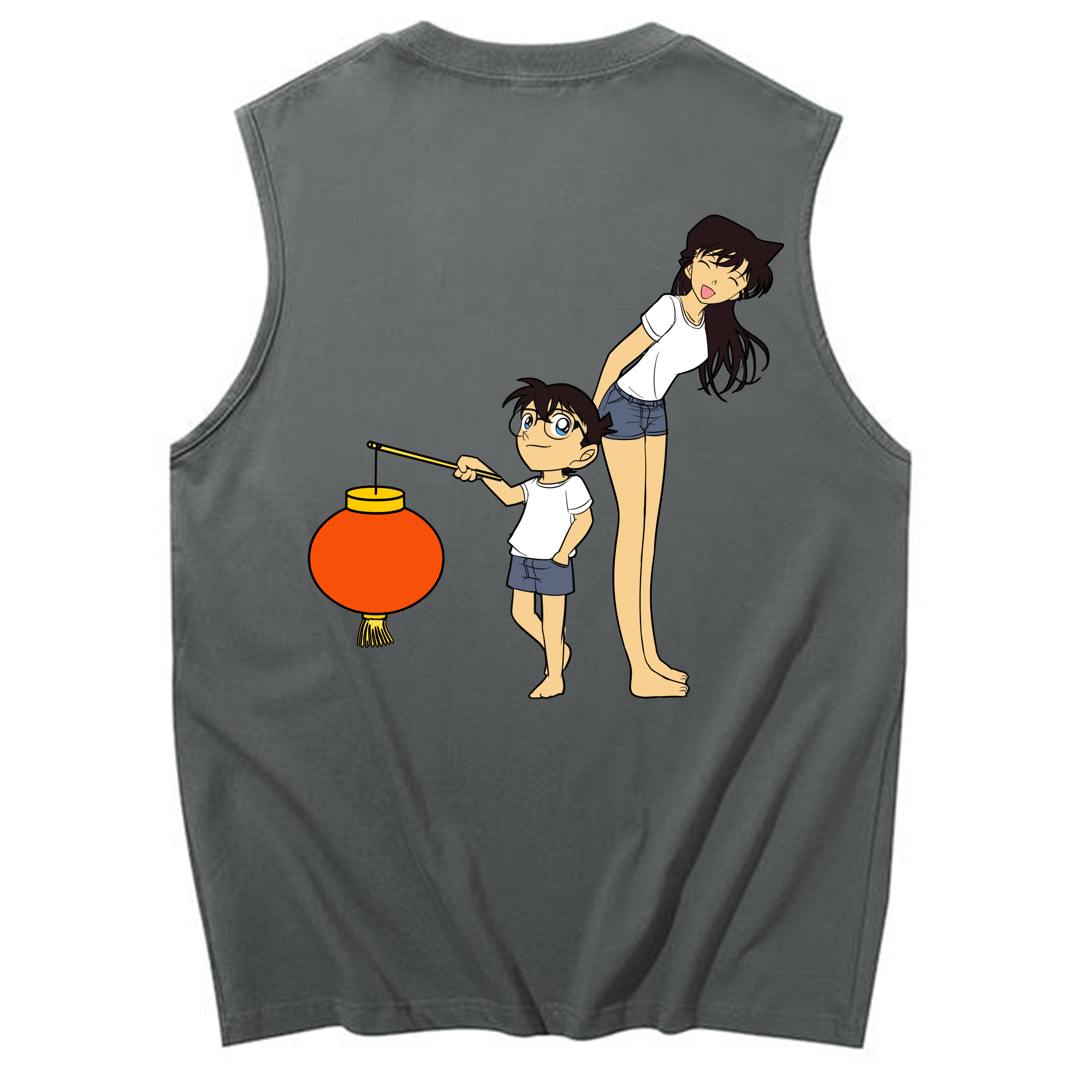 （画像用） 名探偵コナン 毛利 蘭 もうり らん、モーリ ラン Detective Conan Rachel Moore コットン100％タンクトップ（背面プリント）